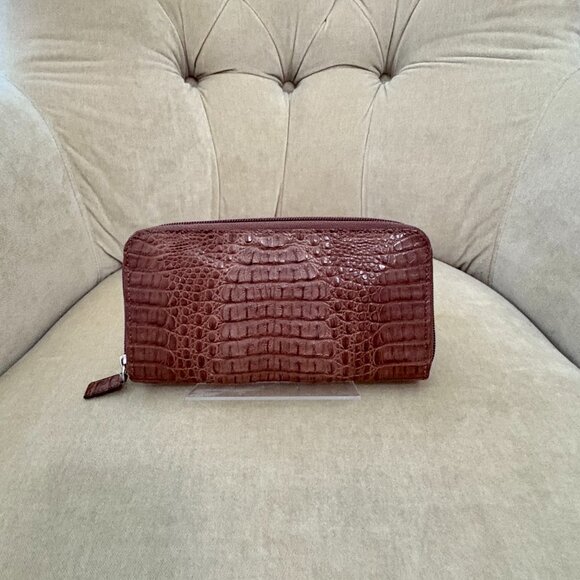 Auth RIVER Brand Genuine Caiman Crocodile Messenger Crossbody Bag SET...GORGEOUS - Picture 10 of 11